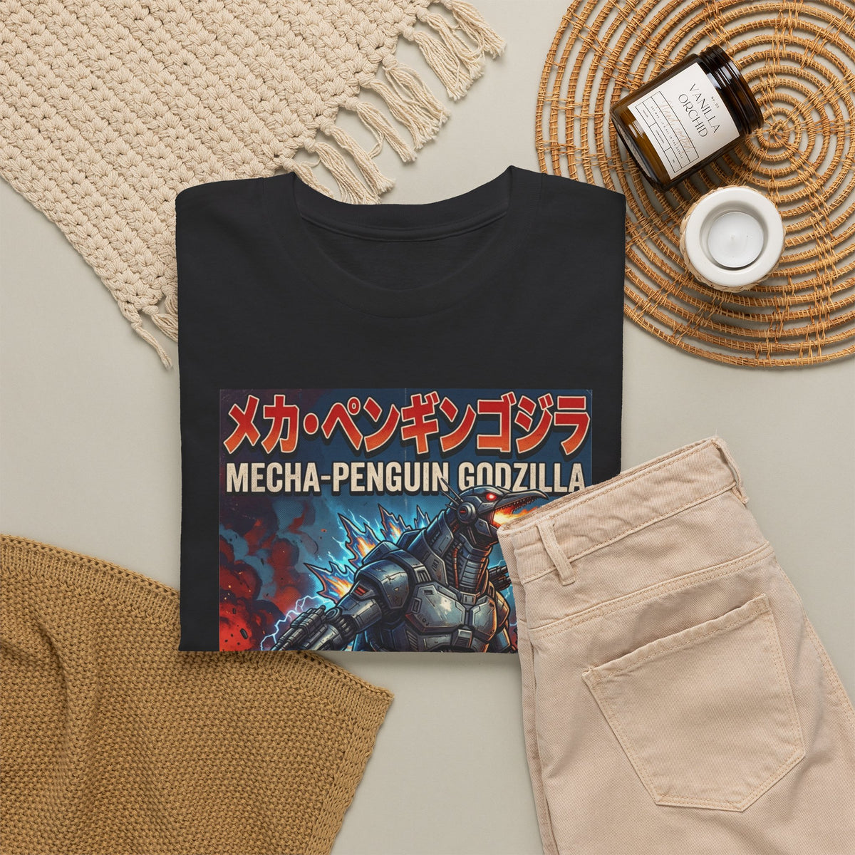 Mecha-Penguin Godzilla, Unisex Heavy Cotton Tee